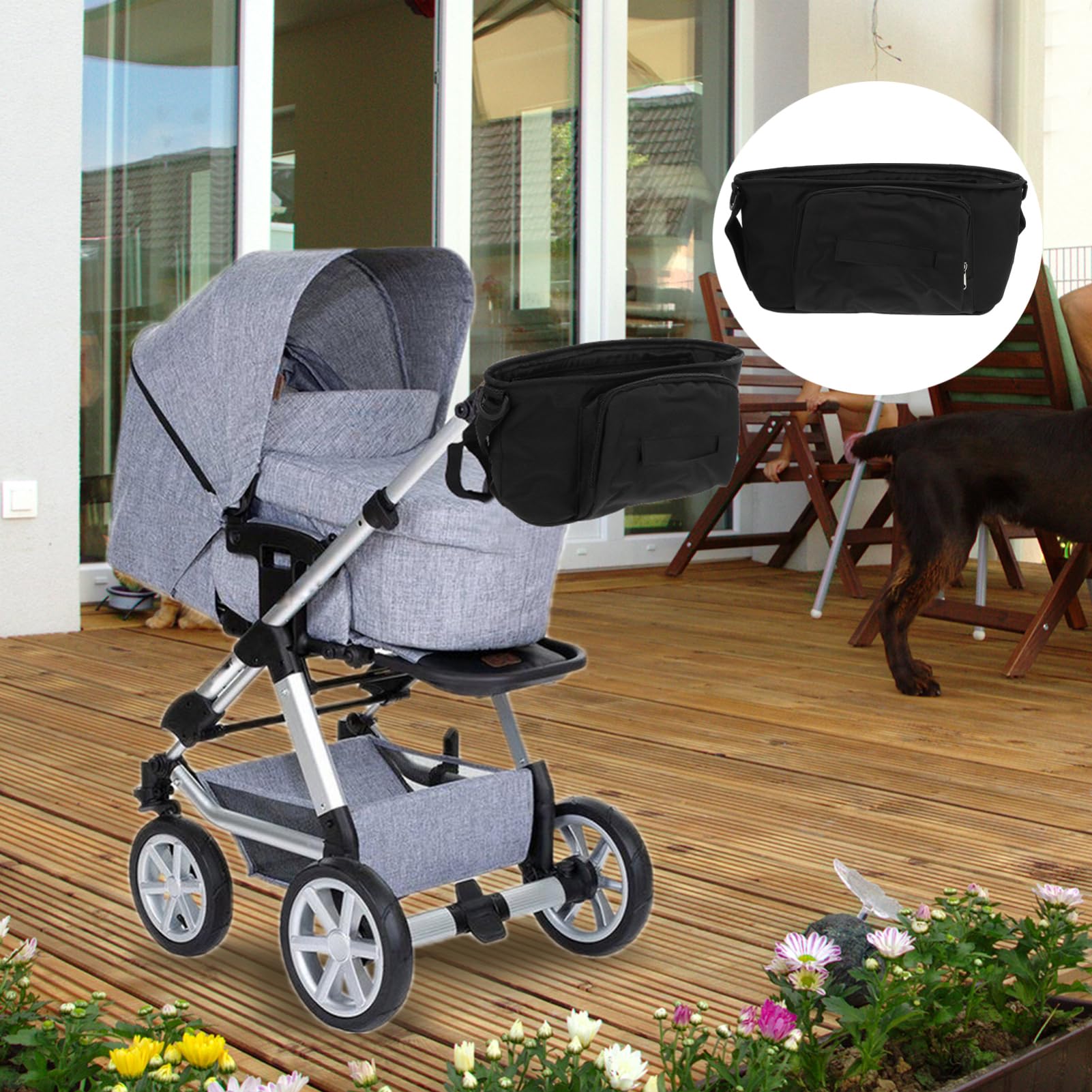 Beatifufu Multifunctional Stroller Organizer Bag Portable Cart Bag with Straps Storage for Diapers and Wipes Fits