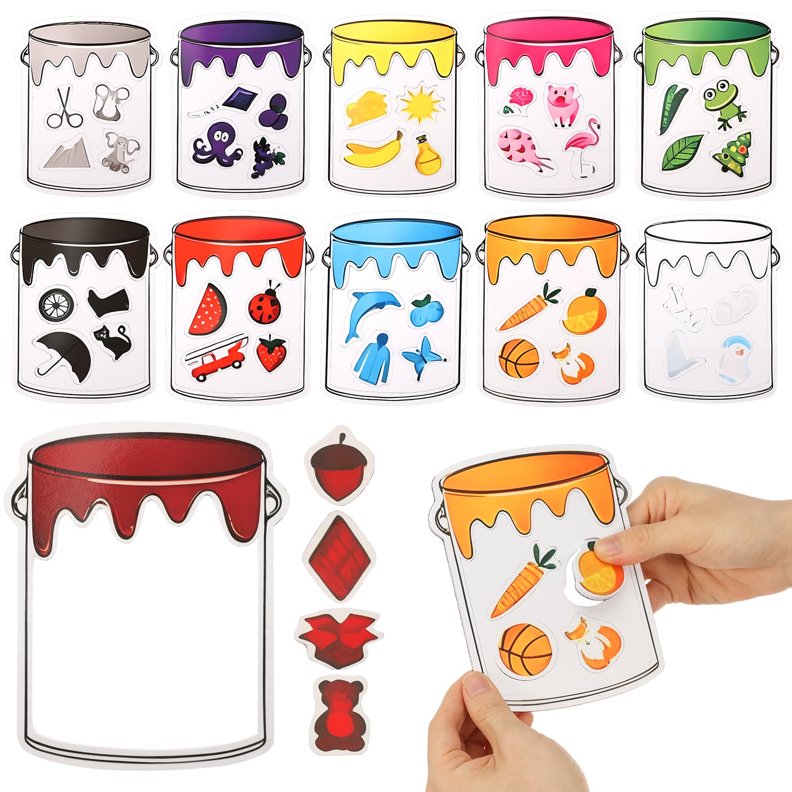 11PCS Magnetic Color Sorting Toys,Cute Fridge Magnet for Kids, Early Educational Sorting Set,Vibrant Learning Color Shape Activity Fridge Magnet for Refrigerator Whiteboard