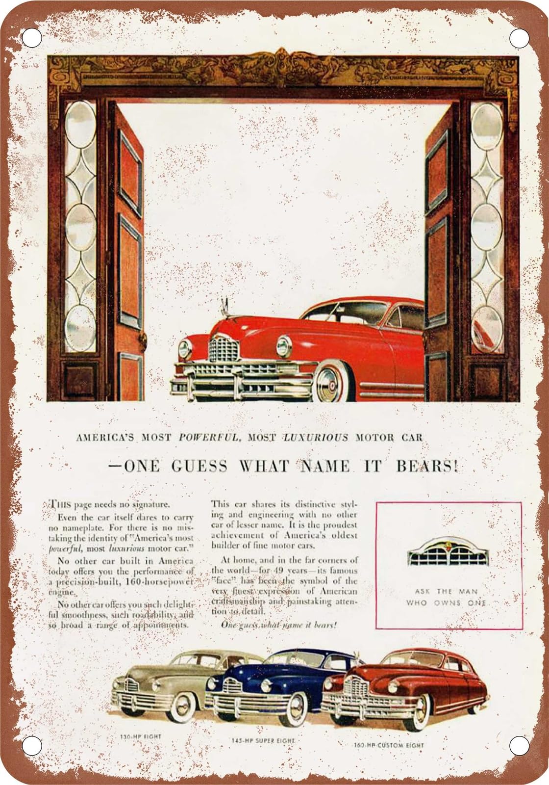 Miaomansenstore Metal Sign - 1948 Packard Vintage Ad 08 - Old Retro Rusty Look Home Decor
