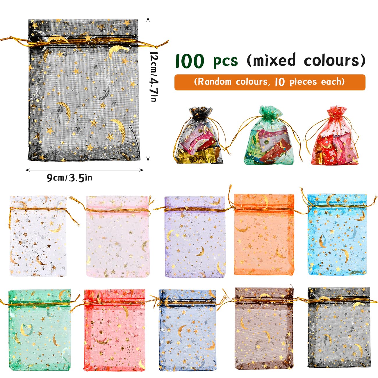Sacs en Organza D'halloween Pochette-Cadeau avec Cordon Sacs de Bonbons Sacs en Organza D'halloween Pochette-Cadeau avec Cordon Sacs de Bonbons