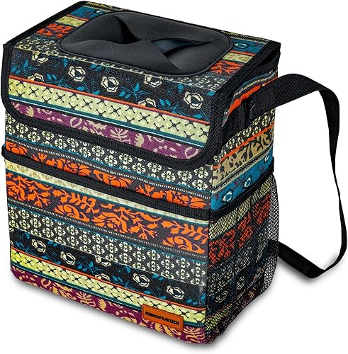 Miniatura 3 de Bote de basura lindo para automóvil, a prueba de fugas, con tapa y bolsillos de almacenamiento, cubo de basura para automóvil para hombres y