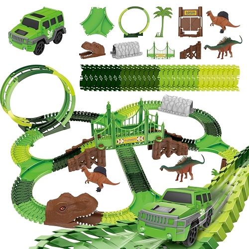 Pista Dinossauro Carrinhos com Looping Radical Túnel Brinquedo Luz e Som 92 Peças (92)