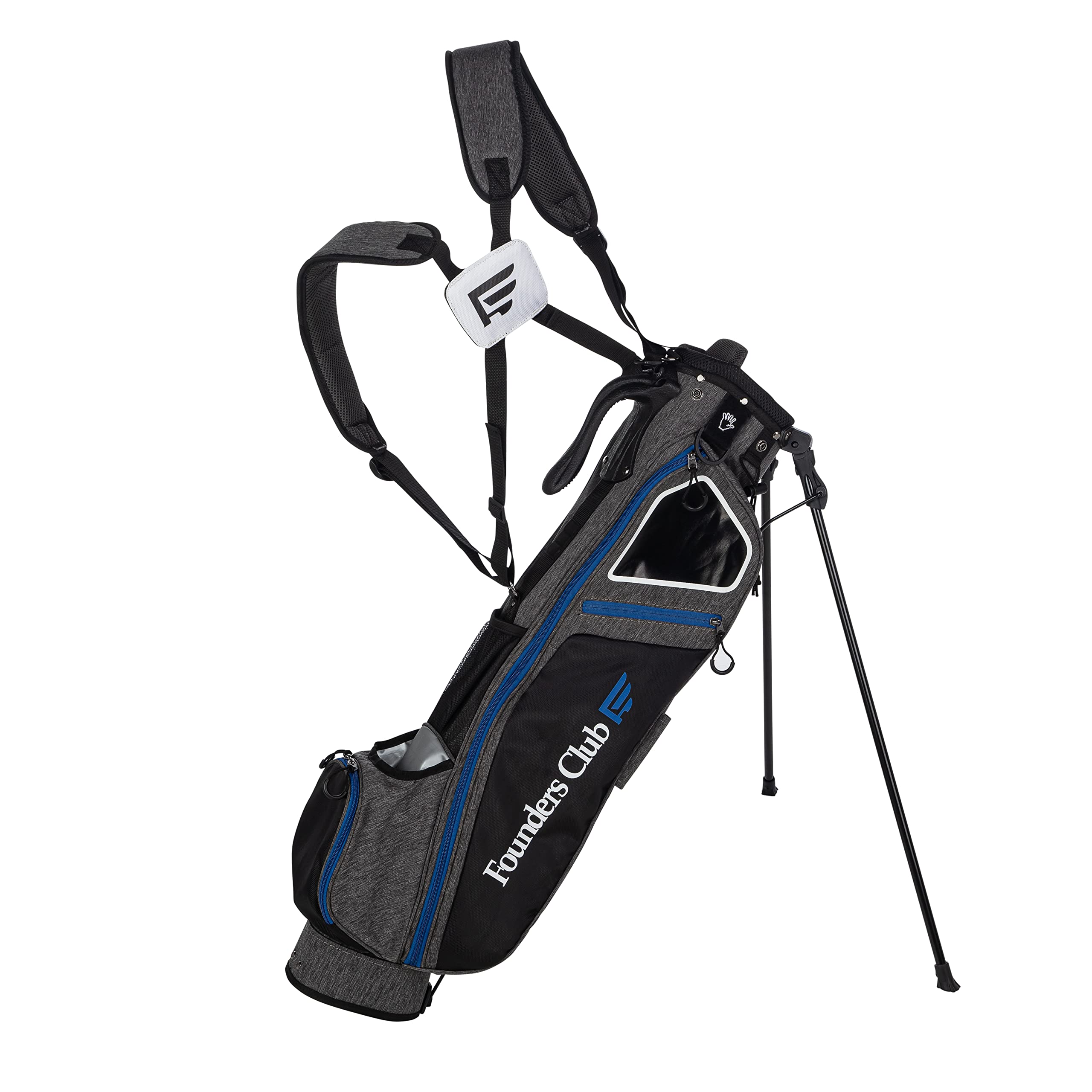 Founders Club Lightweight Sunday Golf Bag with Dual Strap and Stand -Easy to Carry Pitch & Putt- Driving Range - Par 3 Stand Bag