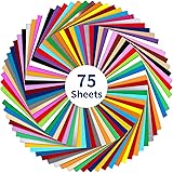 IModeur 75 Stück Vinylfolie Plotter (30,5 x 30,5 cm) – Plotterfolie Vinyl in 38 verschiedenen Farben (matt und glänzend) für Schneidemaschinen, Geburtstagsfeiern, Heimdeko Mehrfarbig 75 Packung 30,5 x 30,5 cm