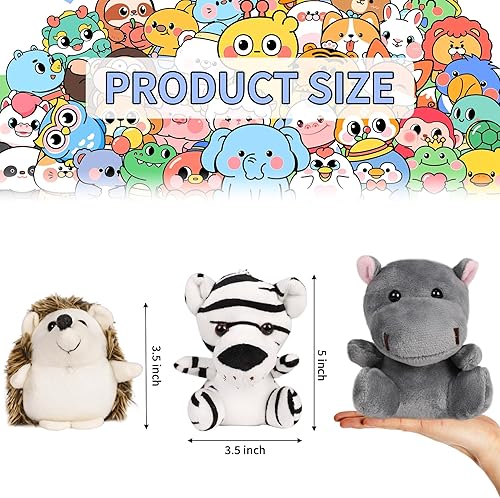 Miniatura 2 de Spoilu Pequeños animales de peluche a granel, 12 piezas de mini juguetes de peluche de animales del bosque, lindos animales de peluche de 4.5