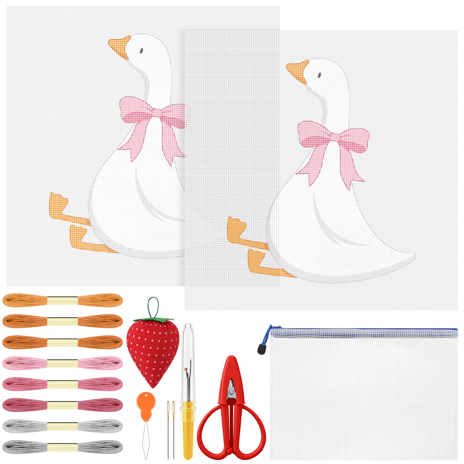 XunYee 24 Pcs Silly Goose Needlepoint Kit for Beginners Adults Starters