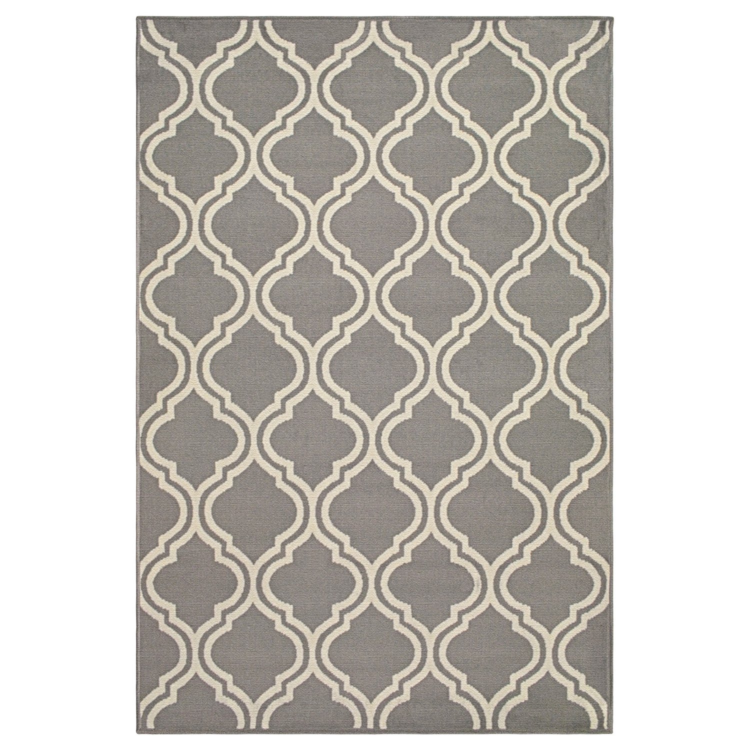 Superior Jute Backing Rugs Modern Floor Decor for Entryway, Hallway, Kitchen, Office, Bedroom, Living, Dining Room, Nursery, Elegant Double Trellis, 8' x 10', Grey