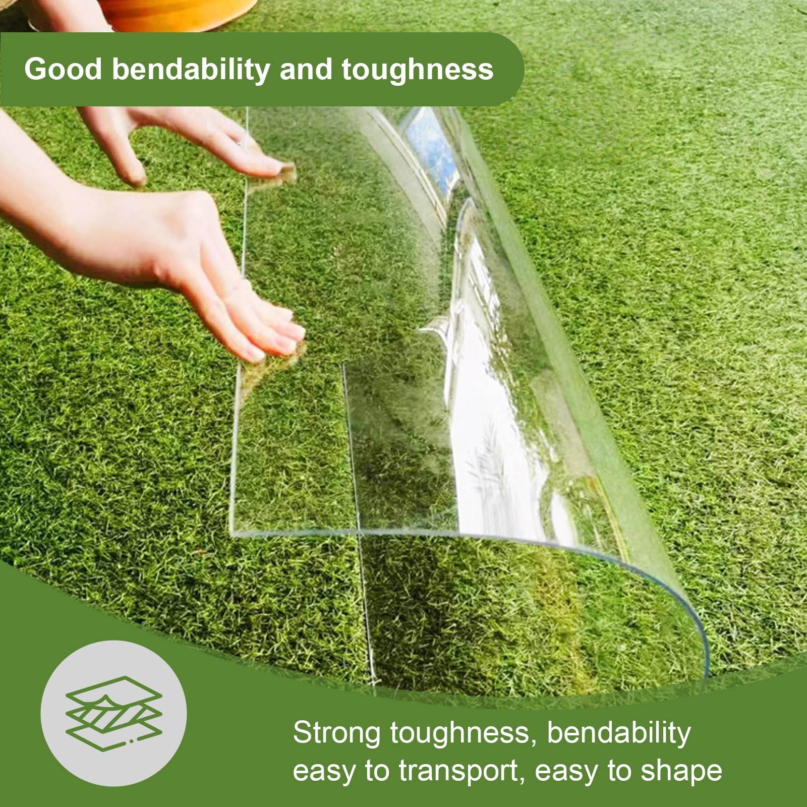 Paneles de Techo de láminas de policarbonato Transparente, láminas de policarbonato para techos, Resistentes y no se deforman fácilmente, para techos, cocheras, marquesinas(Green,80x300cm)