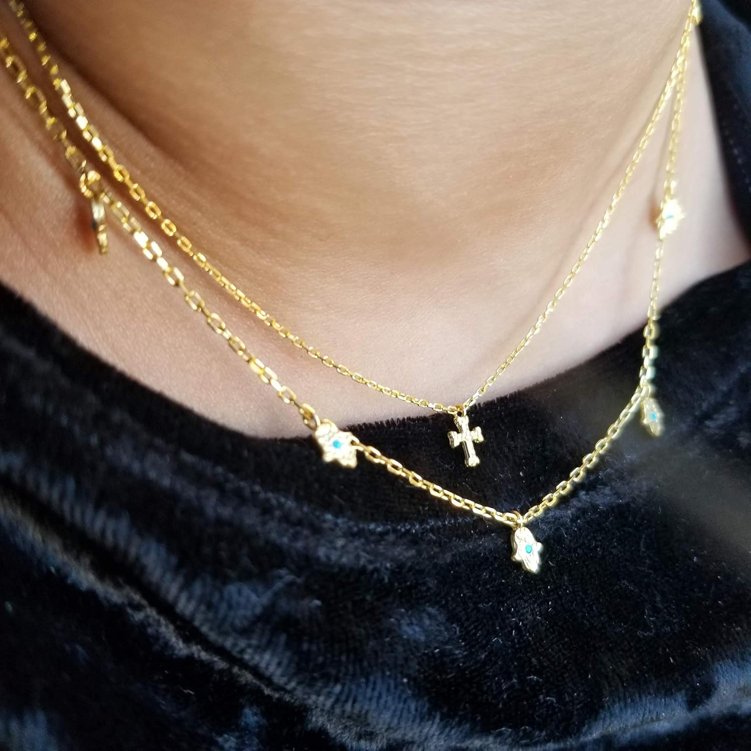 Alef Bet by Paula Tiny Cross Necklace for Girls and Women - Image 2