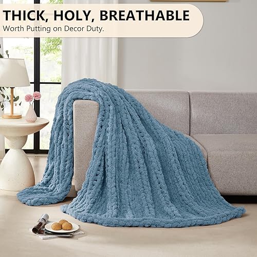 Miniatura 5 de L'AGRATY Manta Sherpa  Manta de forro polar mullida y cálida para sofá  60 x 80 pulgadas, manta doble reversible de felpa gruesa para cama  Manta