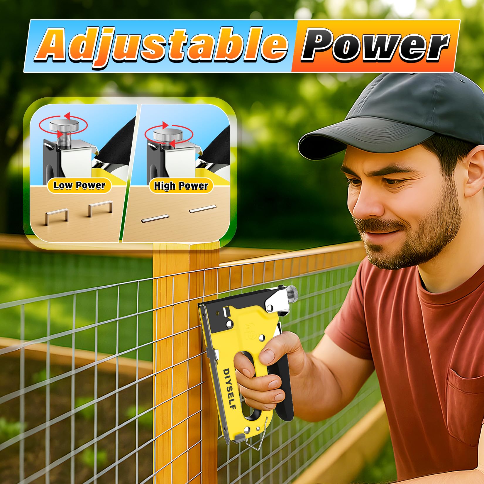 DIYSELF - Staple - Gun - Heavy - Duty, 4-in-1 Upholstery Staple Gun with 4000 Staples & Remover, Fabric Stapler, Stapler Gun for Wood, Upholstering, Crafts, Carpet, Wire, grapadora para Madera