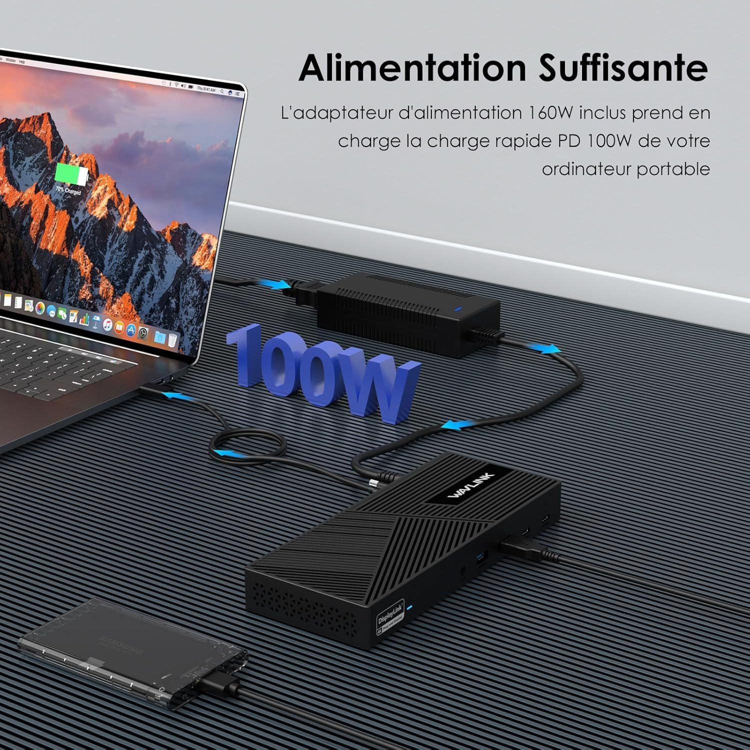 WAVLINK 15-in-1 DisplayLink Dockingstation USB-C, Kompatibel mit MacBook Neo, Triple 4K Monitore (3X HDMI + 2X DP), 100W PD, 10 Gbit/s, Gigabit LAN, Audio/Mic, für Windows & Mac (inkl. M1/M2/M3)