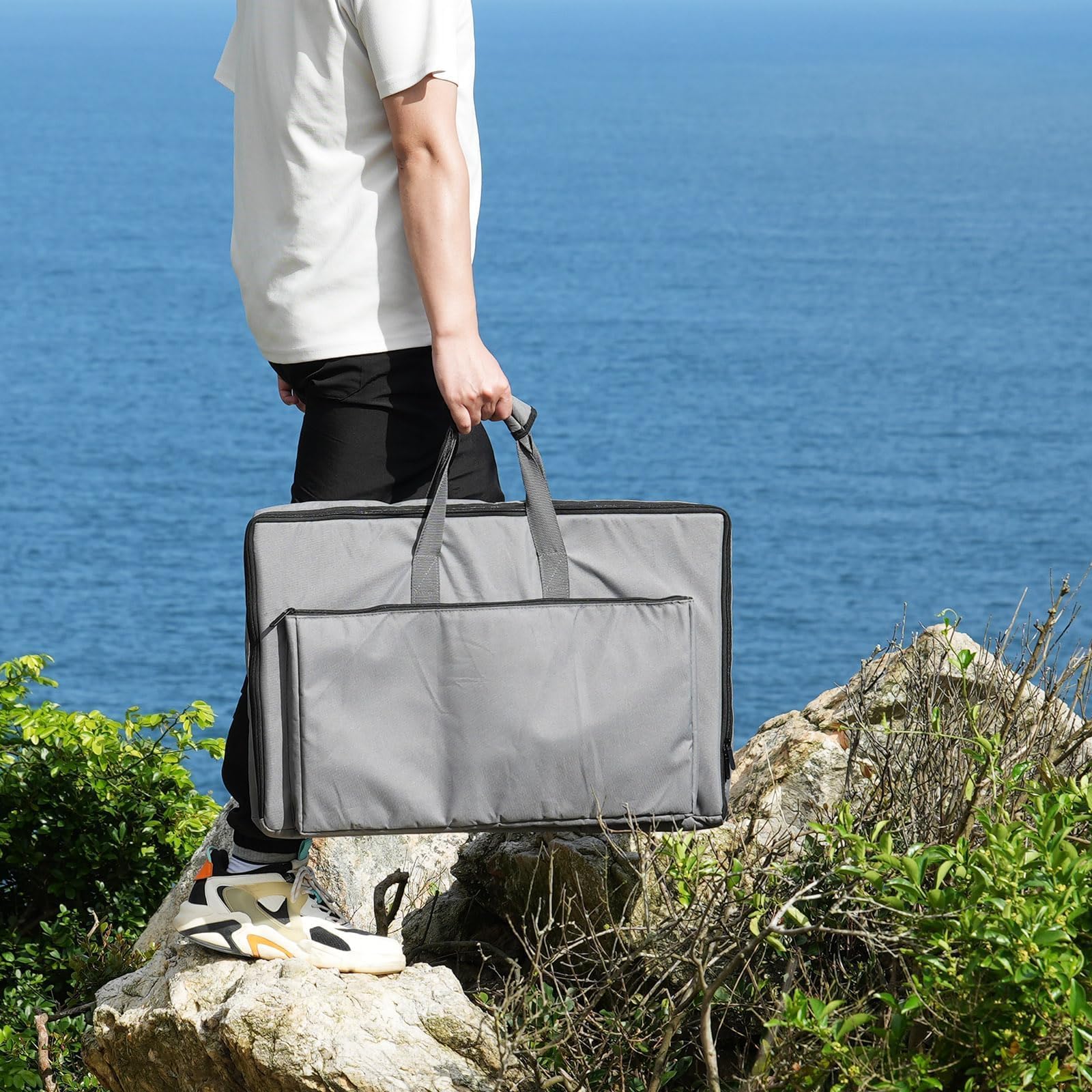 Bingfu Starlink Rectangular Gen3 V3 Bolsa de Viaje kit Internet Diseño de Doble Bolsillo para Antena, Cable Ethernet, Enrutador, Fuente de Alimentación, Ideal para Campamentos en Vehículos Recreativos