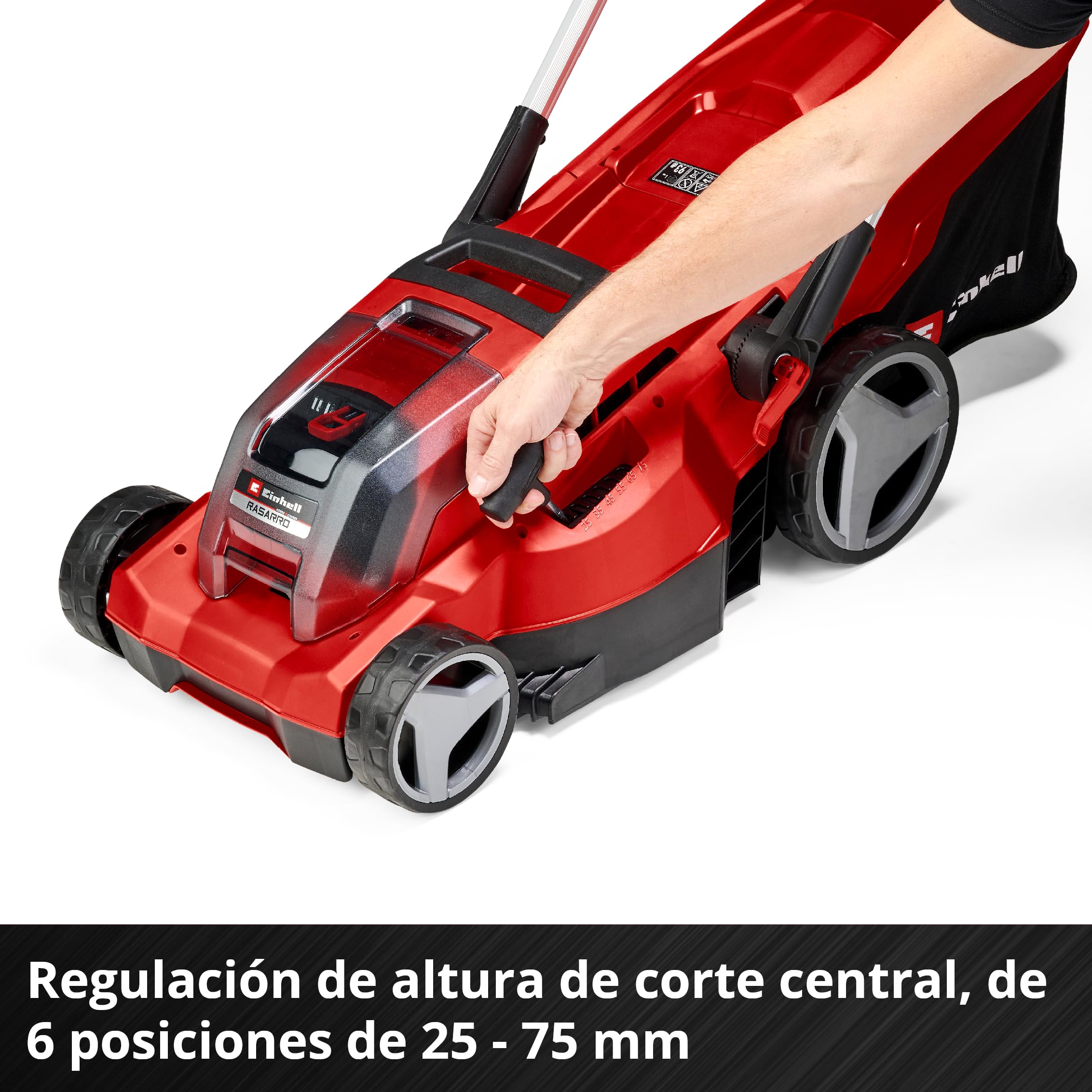 Einhell Cortacésped inalámbrico RASARRO 36/36 Kit | PXC | 36 V | 36 cm de ancho de corte | hasta 400 m² | Cesta de recogida de 45 L | 2 baterías PXC+ de 3,0 Ah y 2 x cargadores