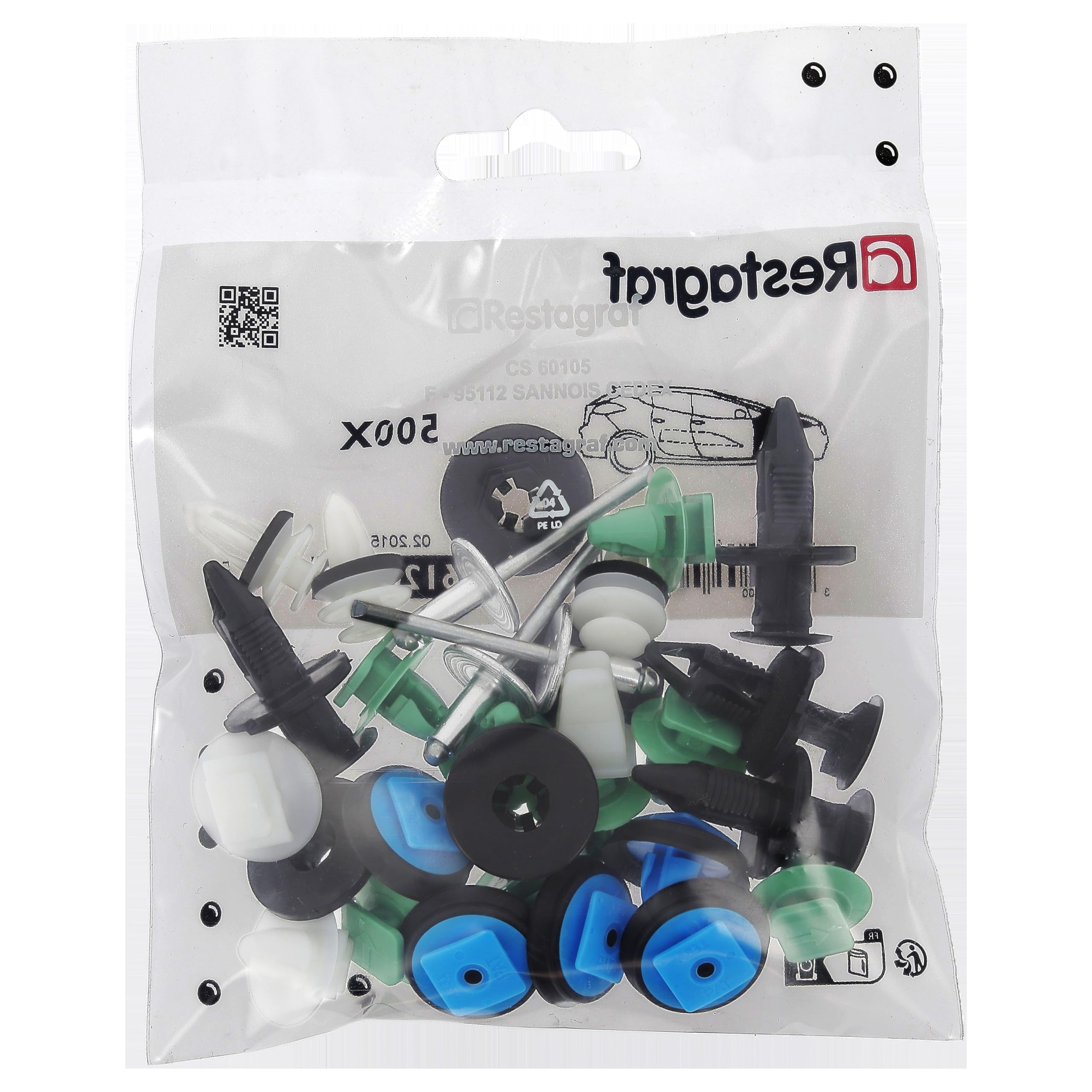 Restagraf - Kit de Fixations pour Aile Avant 500X Toutes Versions (02/2015 à Aujourd'hui) - Kit Complet pour Réparation ou Remplacement - Réf. 612000B