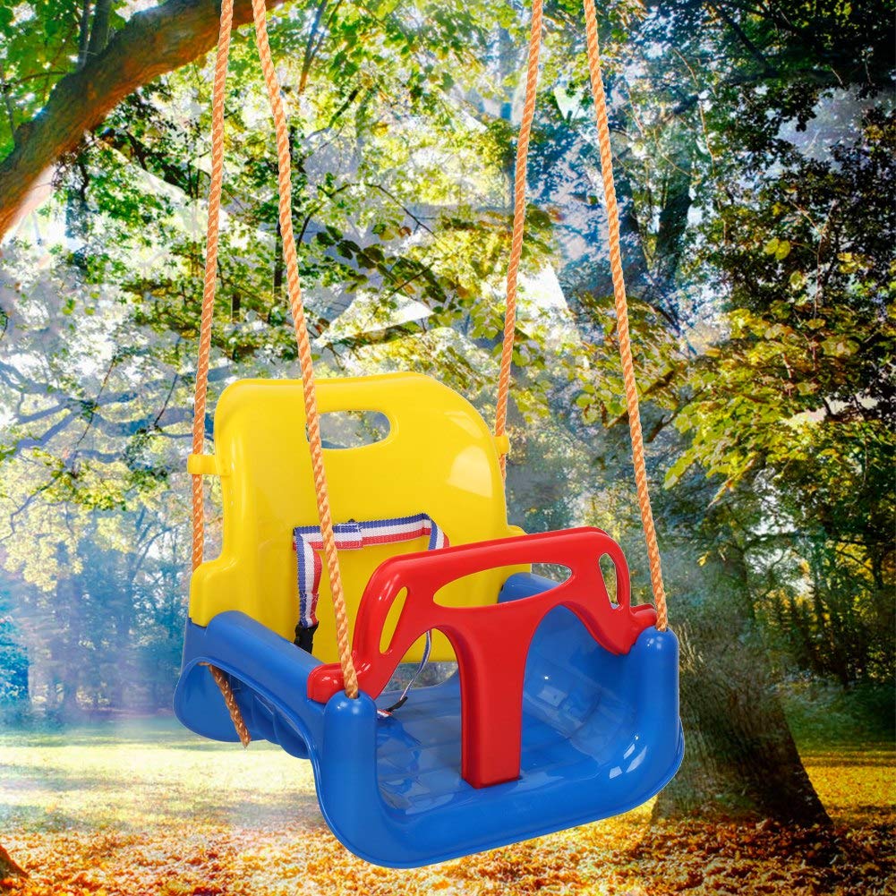 EMUKOEP Siège de Balançoire pour Hamac pour Enfant avec Conception Anti-Retour, Structure en Grille Mécanique et Boucle D'accoudoir, adapté au Jeu de Jouets pour bébé, comme sur Les Images