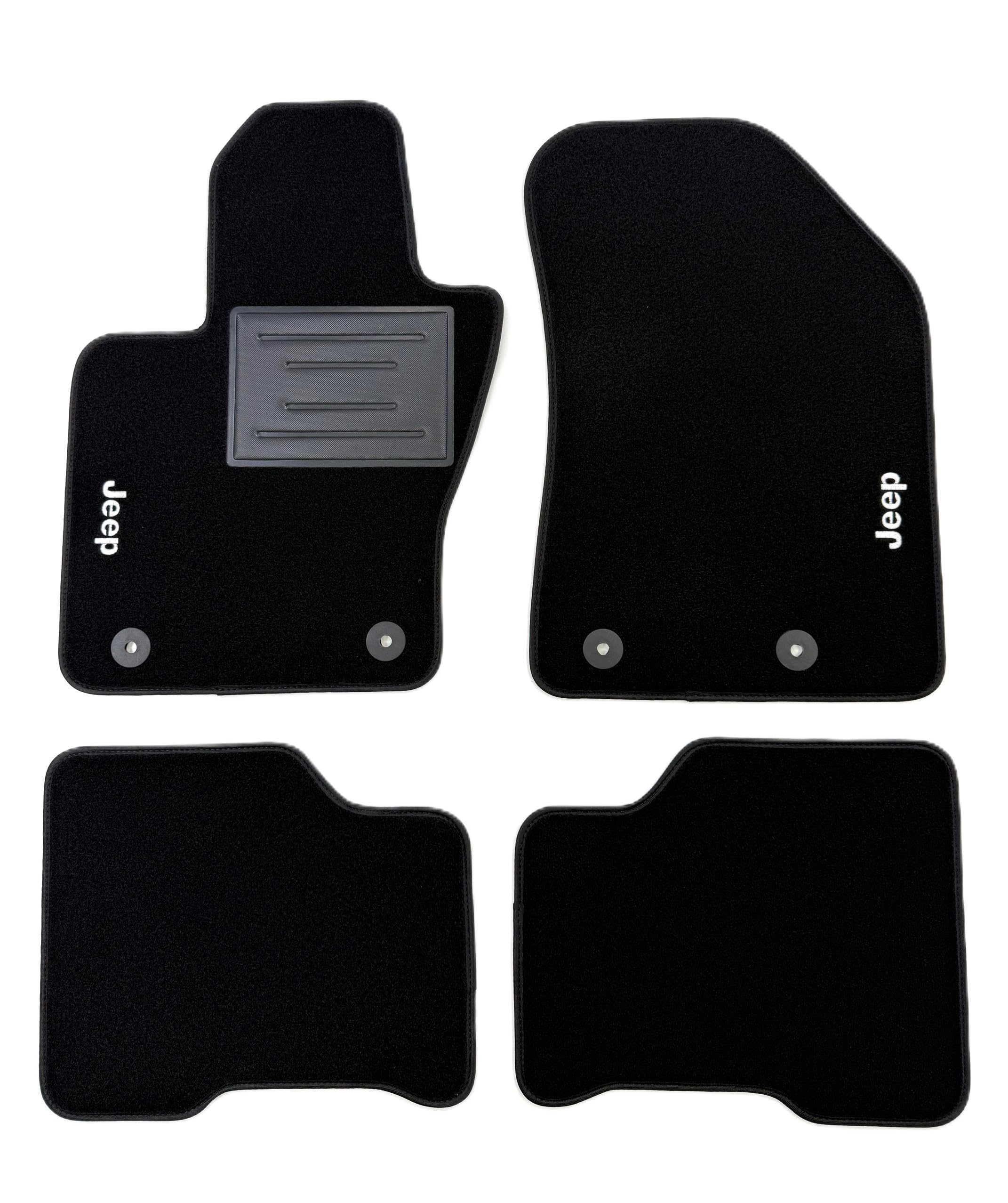 ASC Tappetini Auto Compatibili con JEEP COMPASS dal 2017-2025, Limited/Longitude Moquette, Bordo Antiscivolo, Battitacco in Gomma,Loghi ricamati