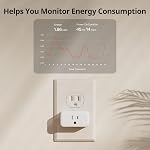 SwitchBot Prise intelligente Mini, Surveillance de l'énergie 15A, Prise WiFi et Bluetooth, Compatible avec Alexa, Google Assistant, Home Assistant, Contrôle par application, Fonction minuterie, Pas de hub requis, Design compact