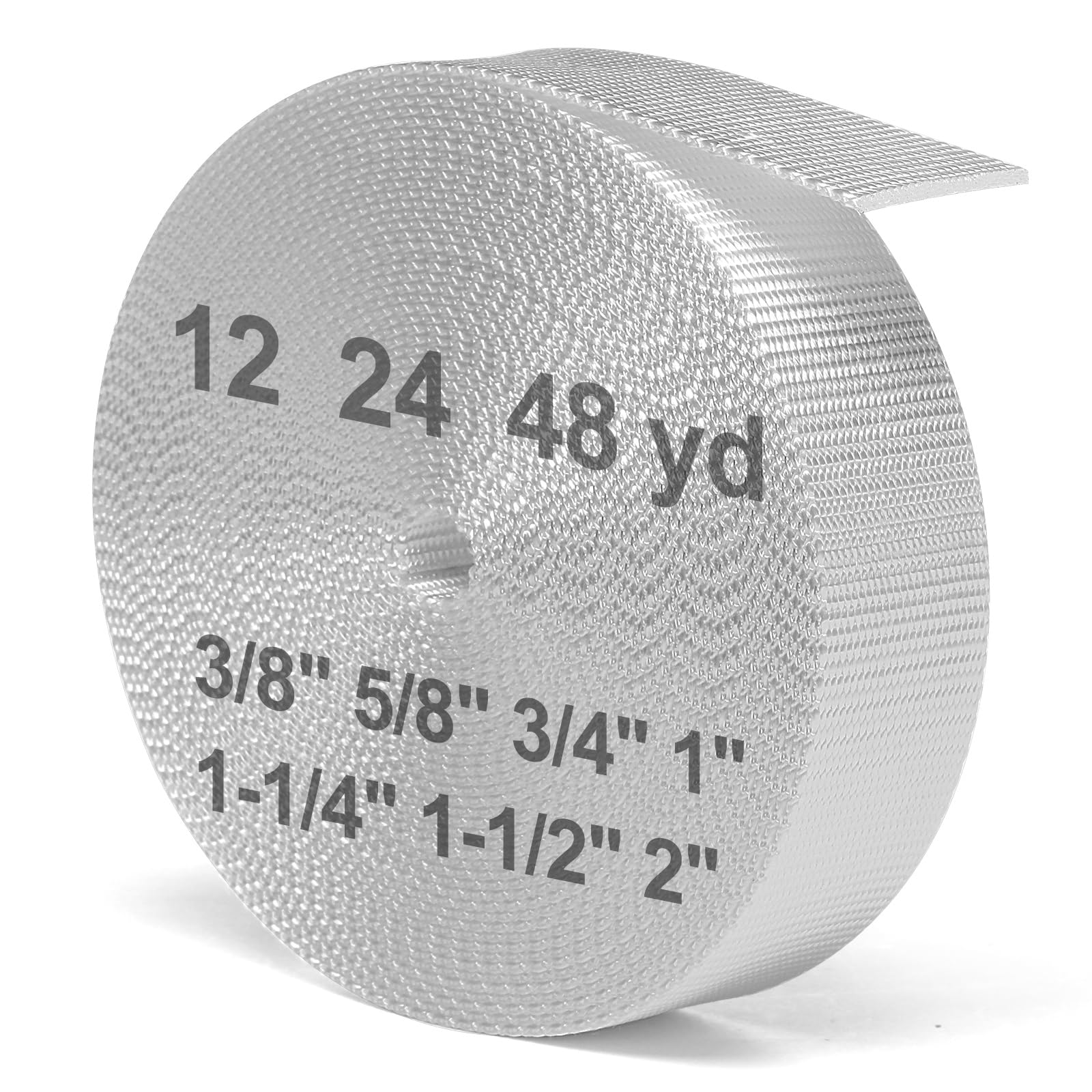 BEYOURD Webbing, Heavy Duty Webbing Straps, Extra Thick Flat Strapping for Outdoor DIY Gear Repair, White (2" x 24 Yard)