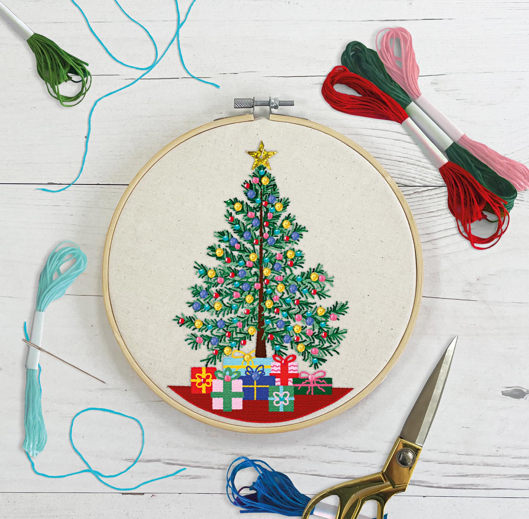 Sew & So On Kit per ricamo fai da te, stella di Natale include tutti gli