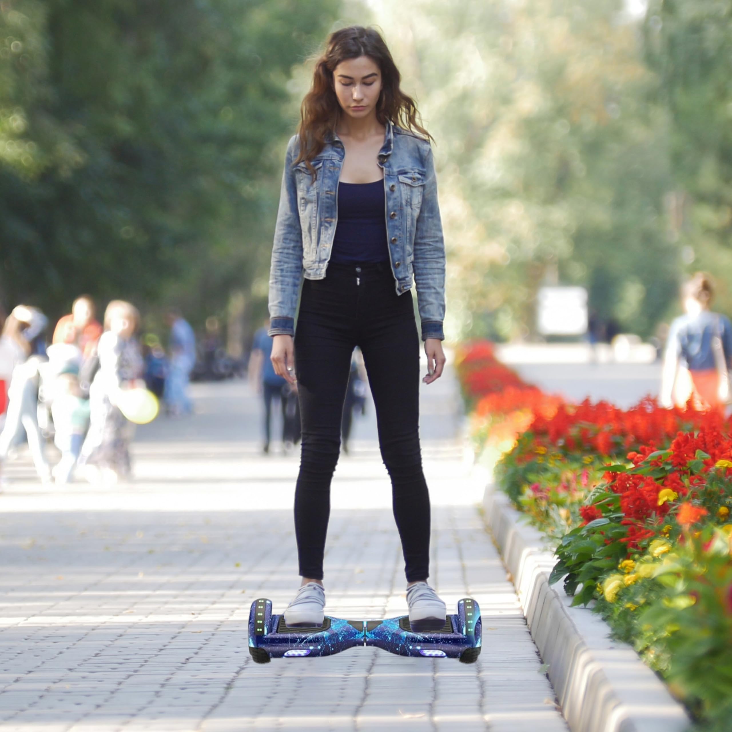 Retoo Hoverboard 10 Zoll mit Bluetooth & LED – Self Balance Elektro Scooter mit 2×250W Motor, Lautsprecher & Hoverkart kompatibel, inkl. Schutzset für Kinder & Erwachsene