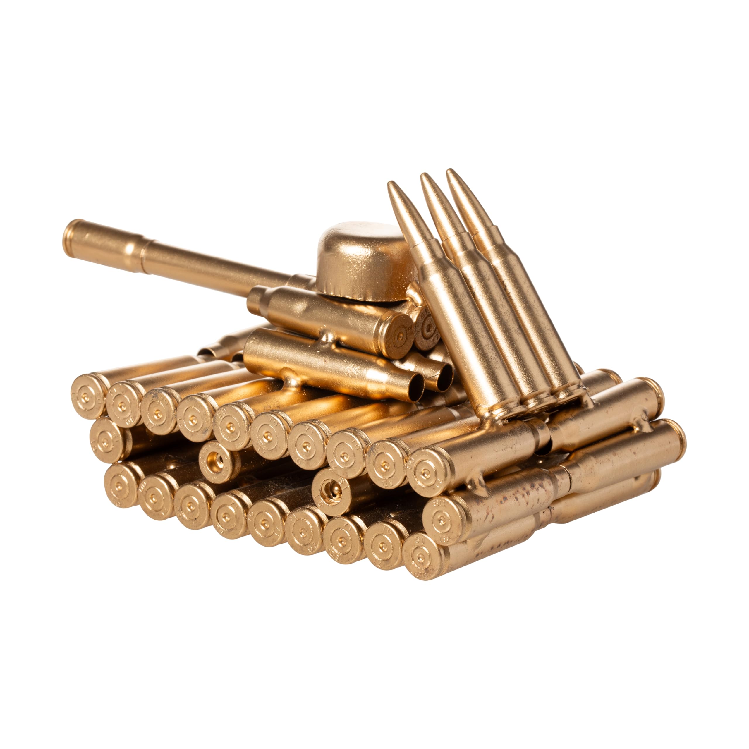 Military Army Tank Metal Sculpture Made with Brass Bullet Shell Casing 5.5