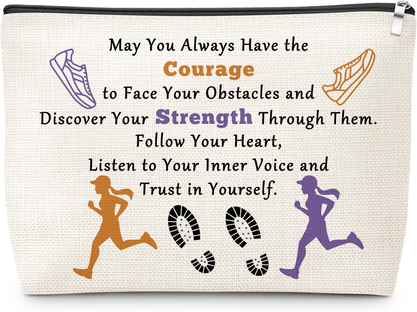 Running Lover Gifts Makeup Bag Running Gift for Female Runner Marathon Lover Inspired Gift Sports Accessories for Women Cosmetic Bag with Zipper Christmas Birthday Present for Her Travel Pouch