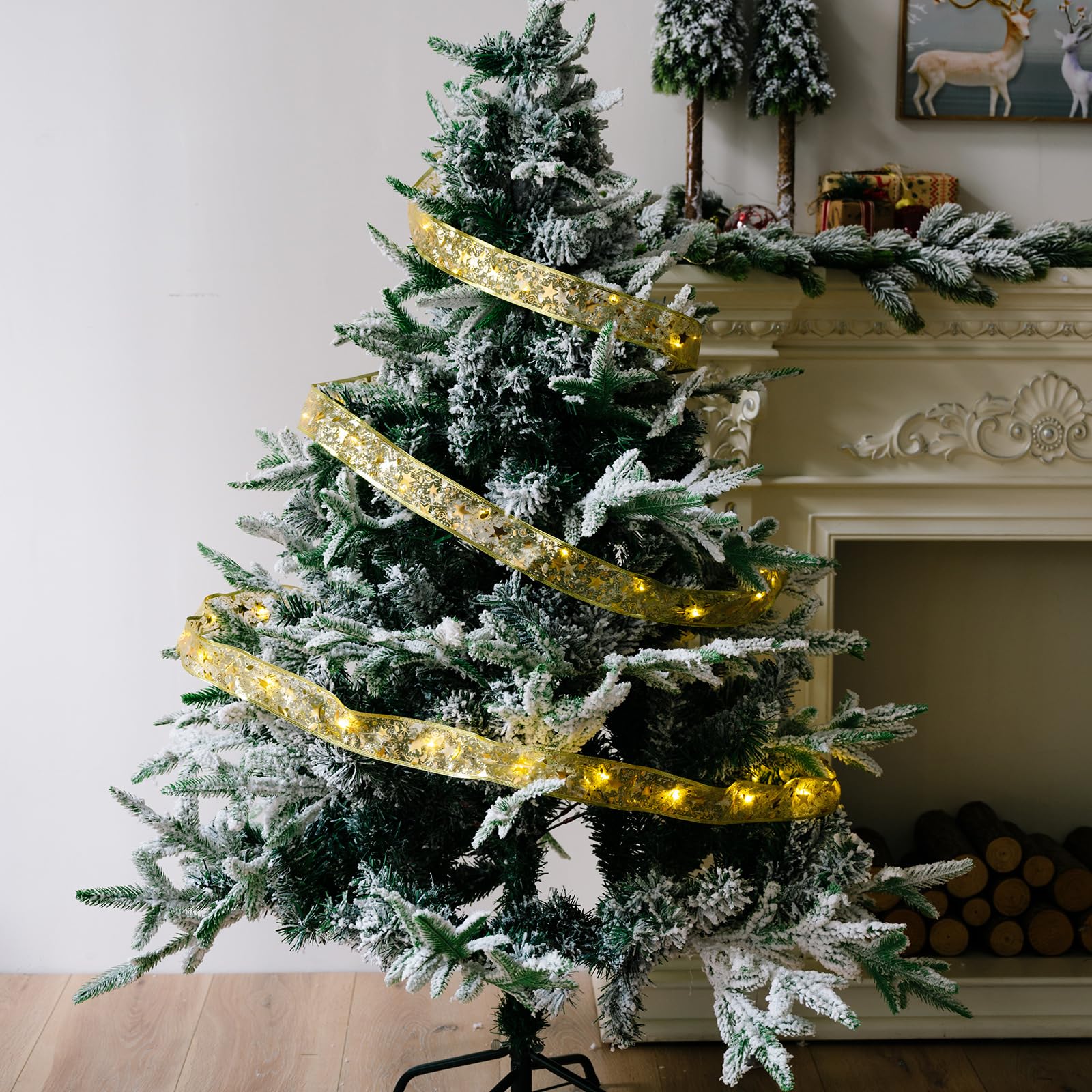 10 M 100 LED Lumières De Ruban De Sapin De Noël,Guirlandes Lumineuses à Ruban Brillant,Ruban Sapin Noël LED,Lumières De Ruban De Noël,Arc En Dentelle