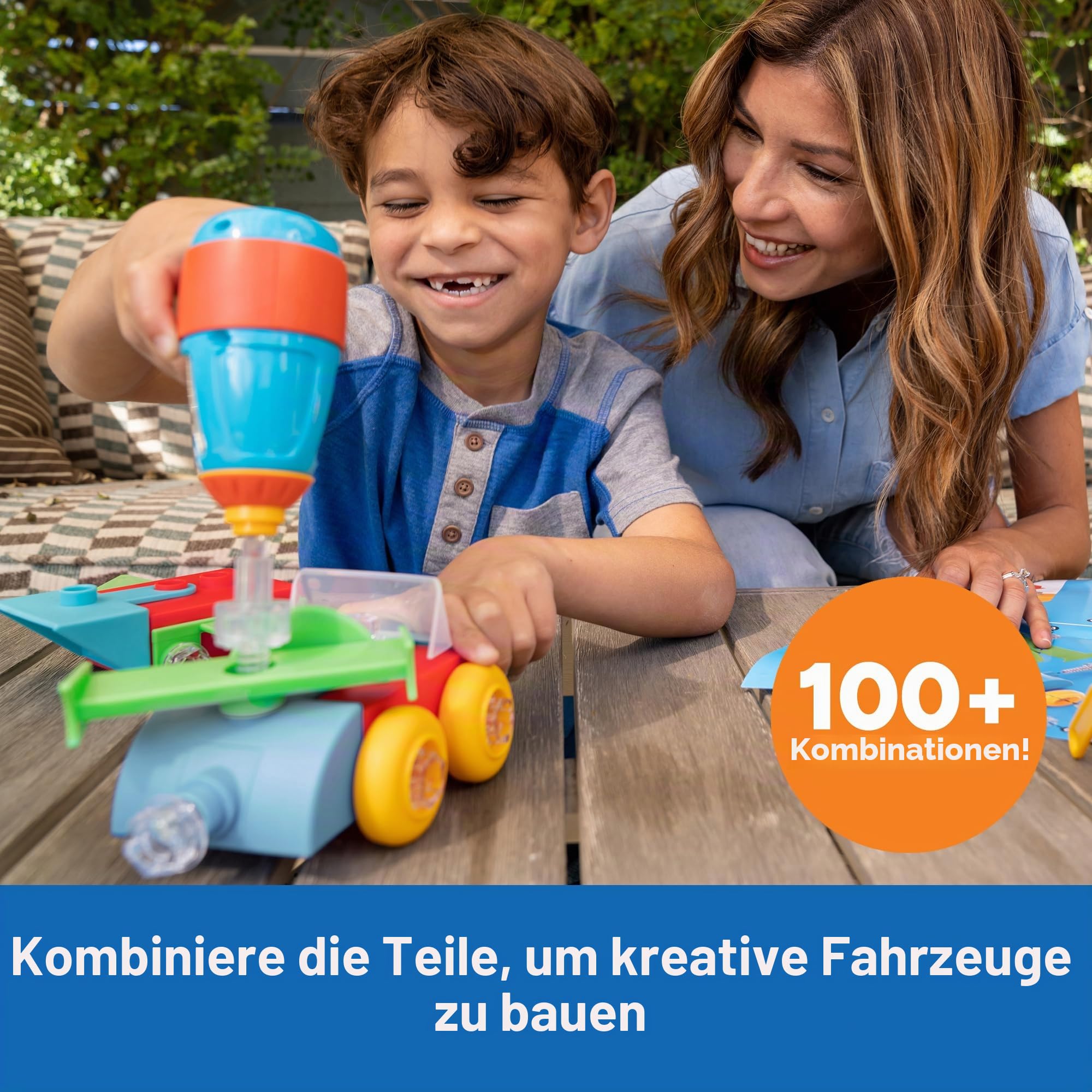 Learning Resources Design & Drill Baueimer, Mint-Spielzeug, 41-teilig, mit elektrischem Spielzeugbohrer, Urlaubsspielzeug für Jungen und Mädchen, ab 3 Jahren