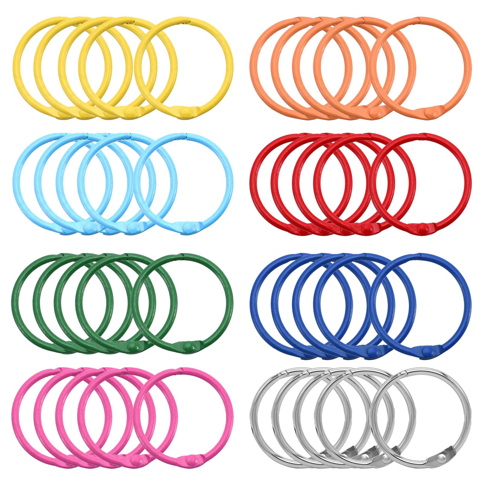 Book Rings, Pack of 40 25 mm Binder Rings, Metal Ring Bookbinding Rings for Scrapbook, Album, Memo Tray, Craft, Key Rings