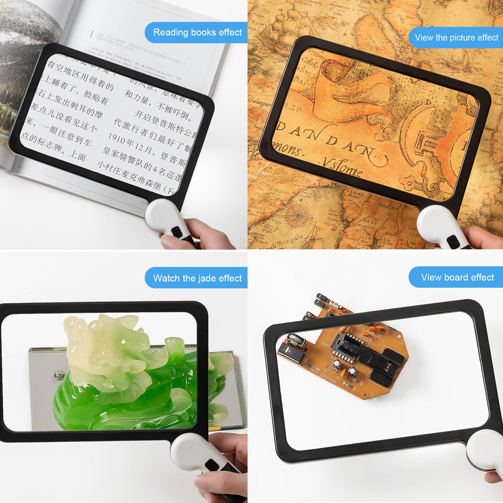 Tobegiga 5-fache Leselupe Mit LED Licht - 11x6,4cm - Dimmbar & Klappbar - Für Senioren & Sehbehinderte