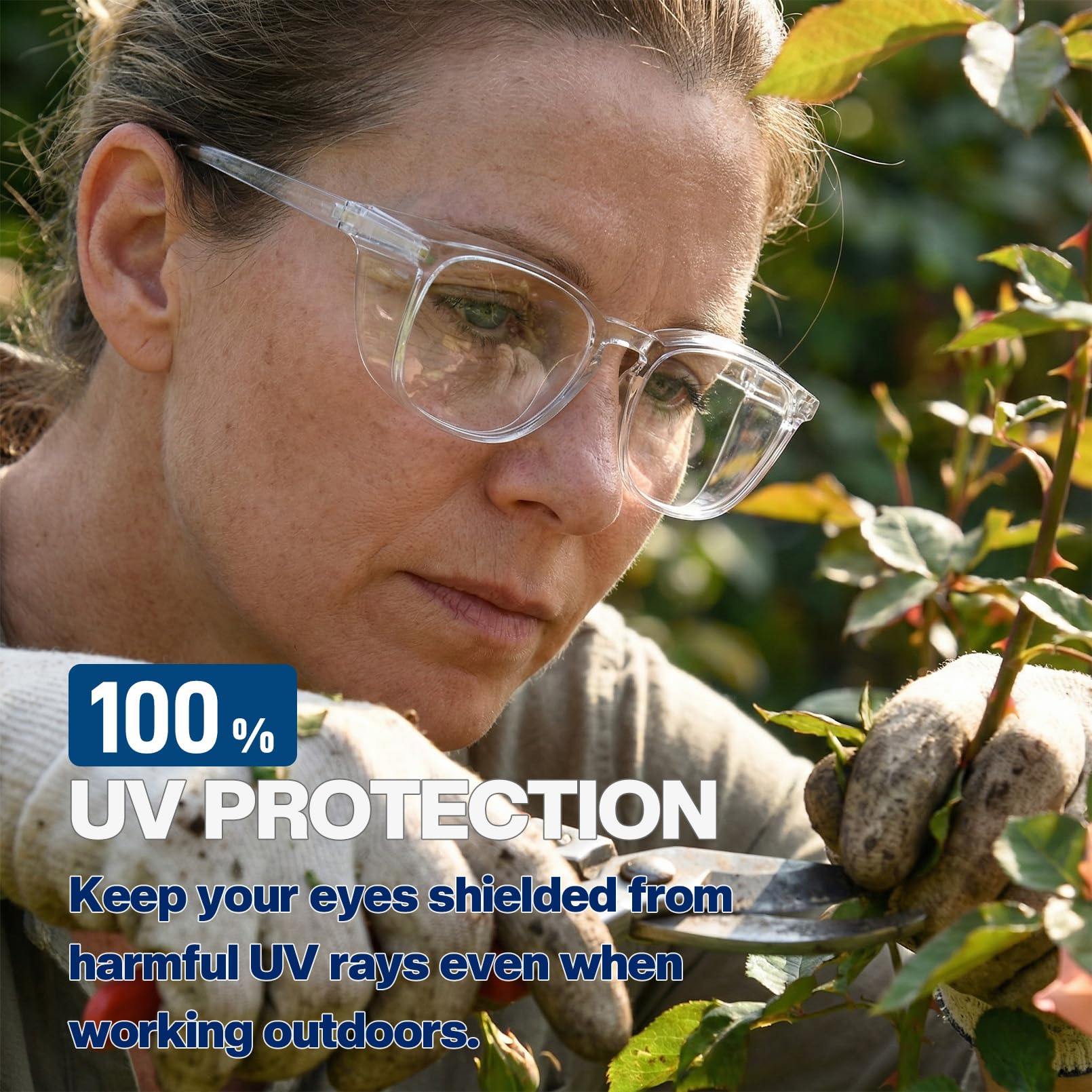 MORK&SUKY Lunettes de sécurité, lunettes élégantes sans lentille de brouillard, alternatives parfaites aux lunettes de protection ordinaires pour les travailleurs de la santé (transparent)