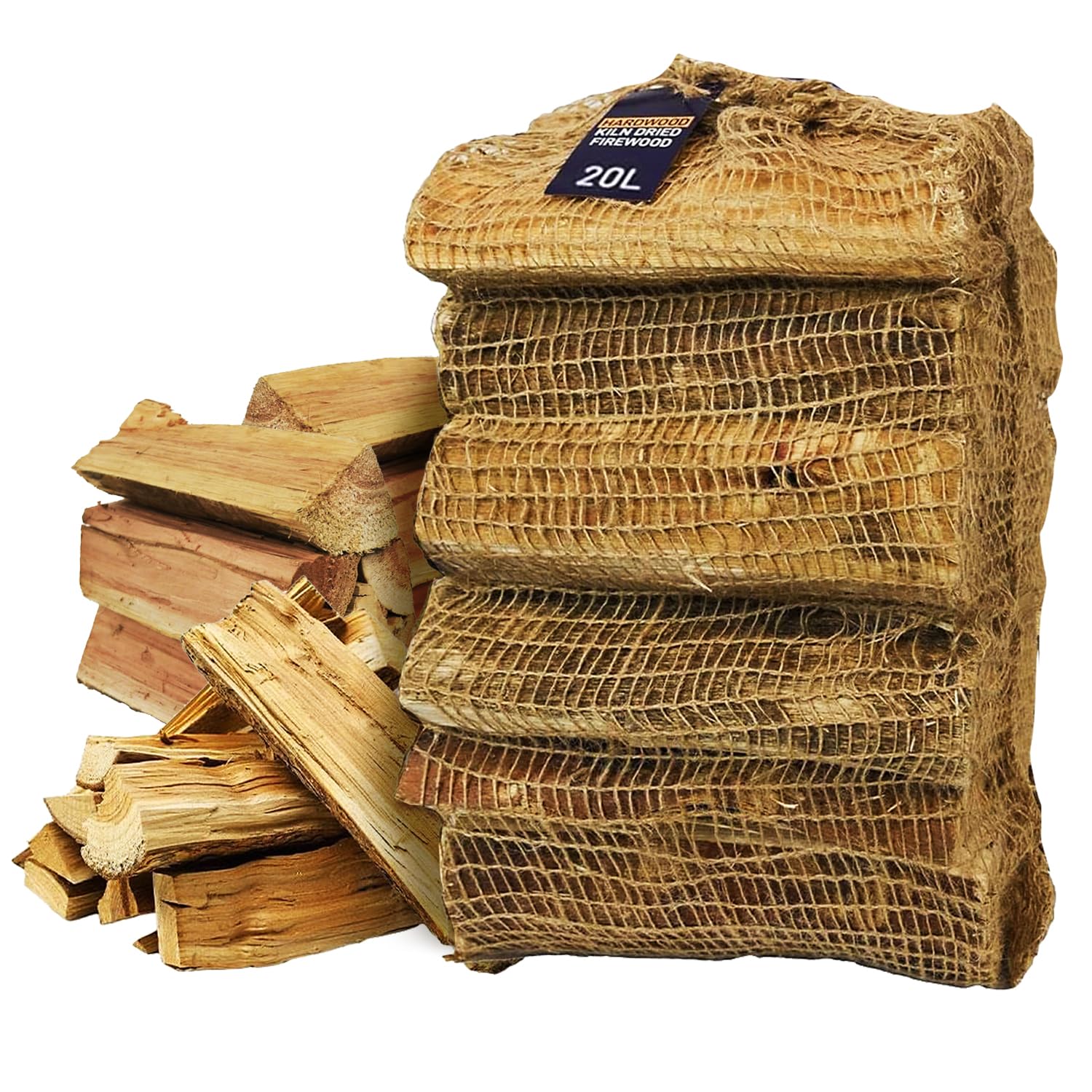 Ecoblaze Kiln-Dried Hardwood Logs 20L – 3 Net | Ready to Burn Firewood Under 20% Moisture | Ideal for Wood Burners, Fire Pits, Pizza Ovens, Campfires & Open Fires | Eco Fuel