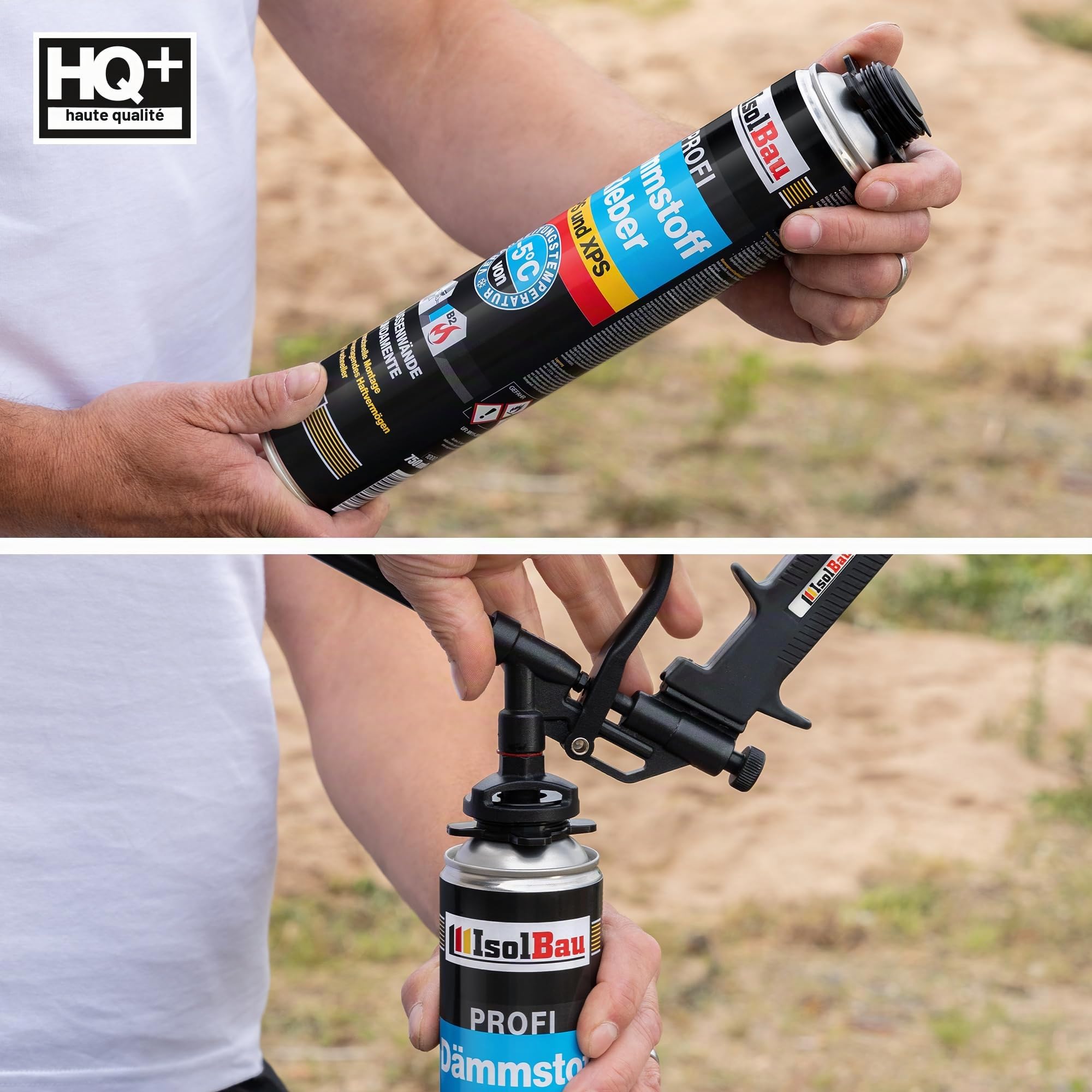 Isolbau Colle isolante B2 - 3 x 750 ml de colle périmétrique pour panneaux EPS et XPS - Mousse adhésive en polyuréthane 1K pour fixer et isoler
