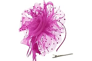 Derby Fascinators for Women 2024: Fascinators Hat Flower Mesh Ribbons Feathers on...