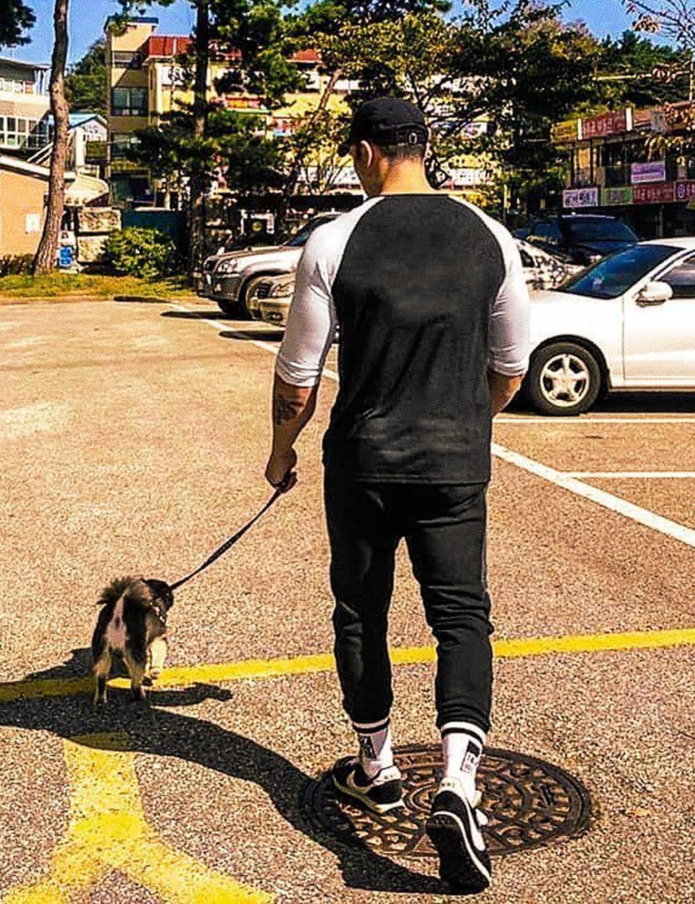 GYMAPE Mens Tapered Henley Shirts with Raglan 3/4 Sleeve - Image 4