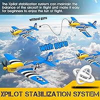 Vista 3 de GoolRC Avión RC, avión de control remoto de 2.4 GHz 4 canales, avión RC listo para volar con giroscopio de 6 ejes, avión RC juguetes de vuelo