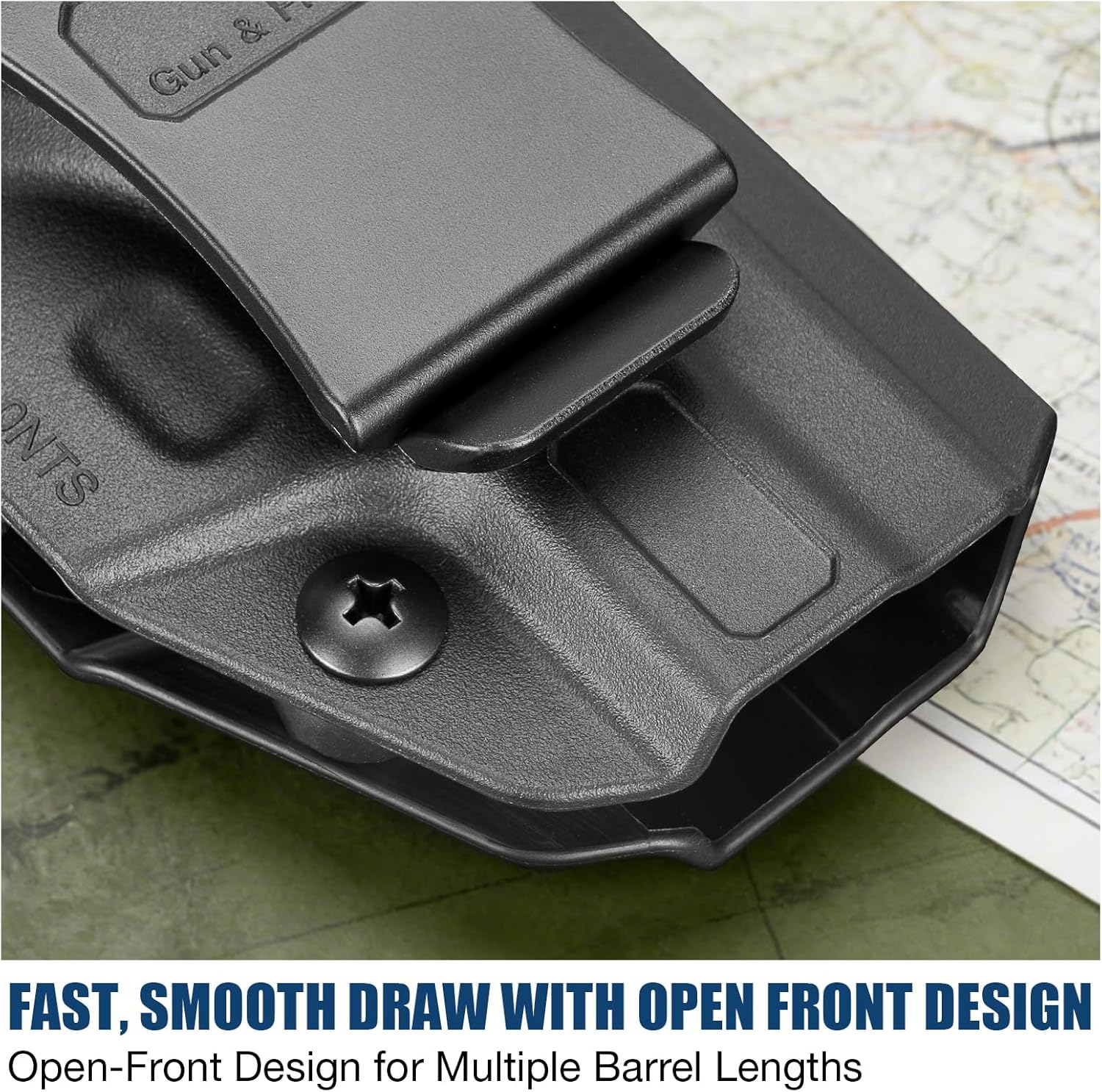 GUN & FLOWER IWB Holster for Smith & Wesson Bodyguard 2.0, Inside Waistband Holster with Level I Retention, Fixed 1.5” Belt Clip, Injection Molded Polymer
