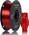 PETG Filament 1.75mm, TINMORRY Rapide PETG-Eco 3D Printing Filament, Compatible with Most FDM 3D Printers, 1kg 1 Spool, Transparent Red