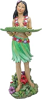 Design Toscano Hawaiian Hula Wahine Serving Table Statue,Full Color