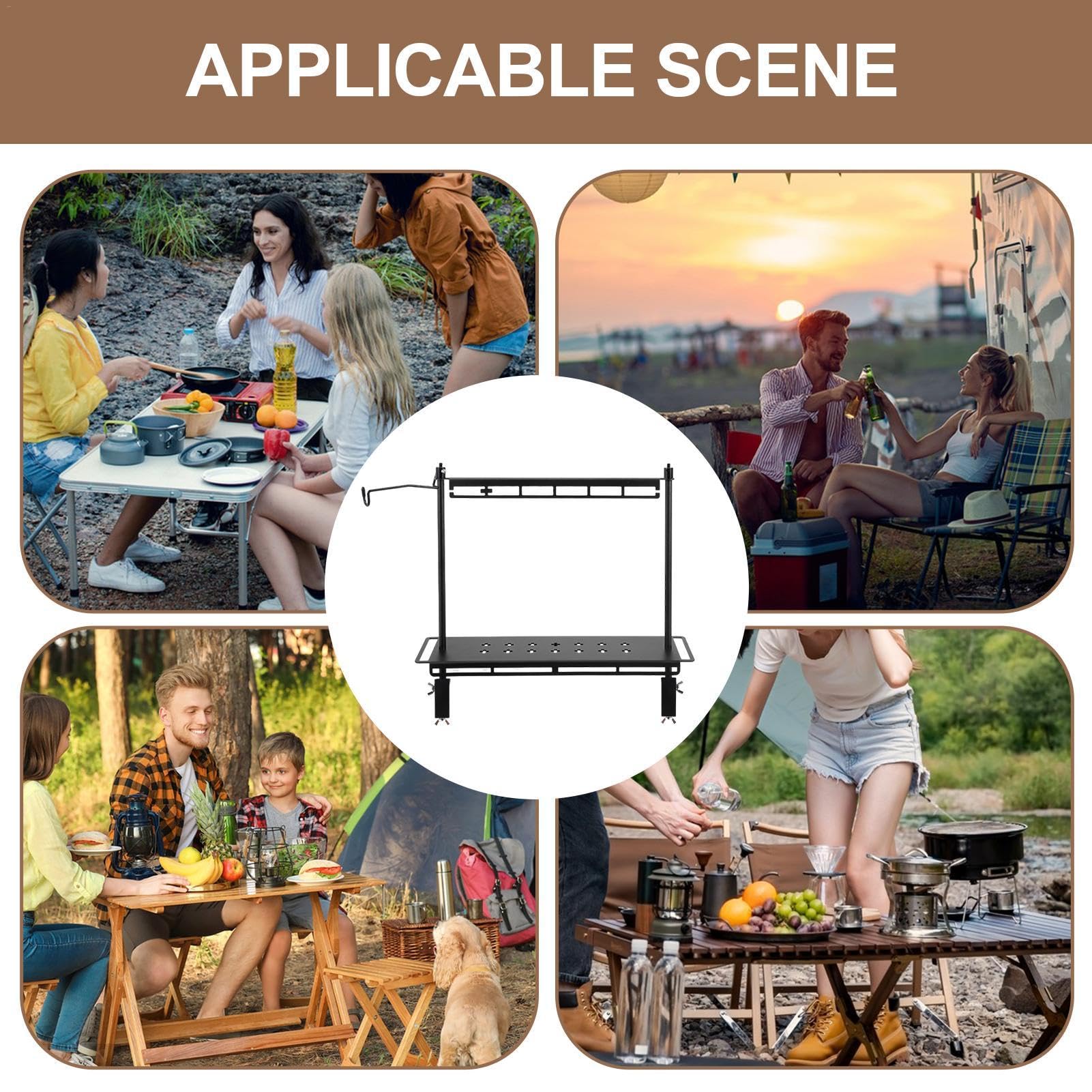 Soporte colgante para camping, estante de mesa de camping