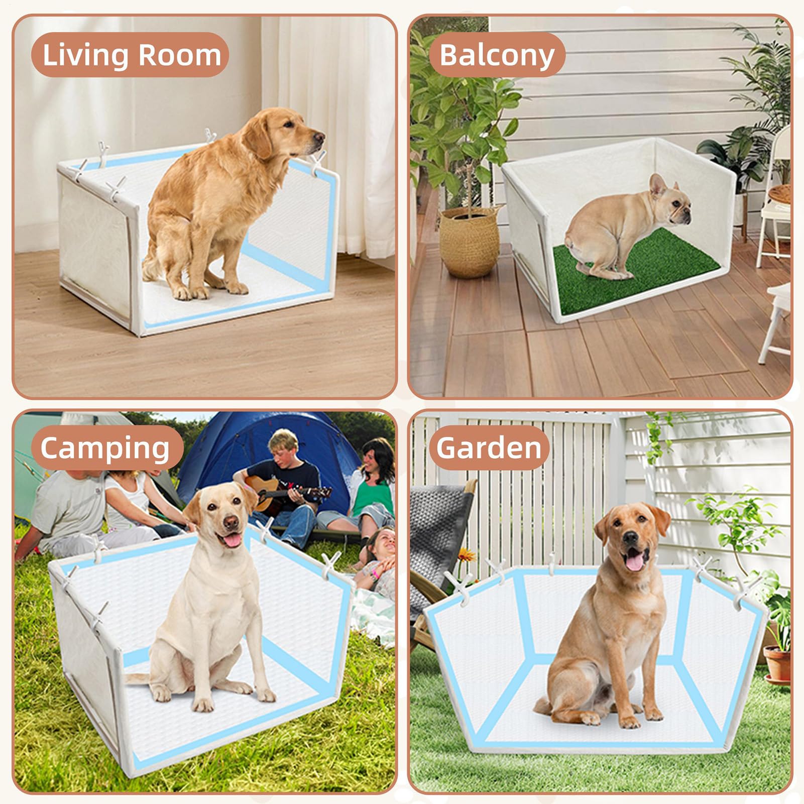 Toilette per Cani Indoor - Animali Domestici Impermeabili Pareti Alte - Lettiera per Cani da Bagno Interno - Per Cuccioli Piccoli Grandi Casa Appartamento Balcone Viaggi All'Aperto