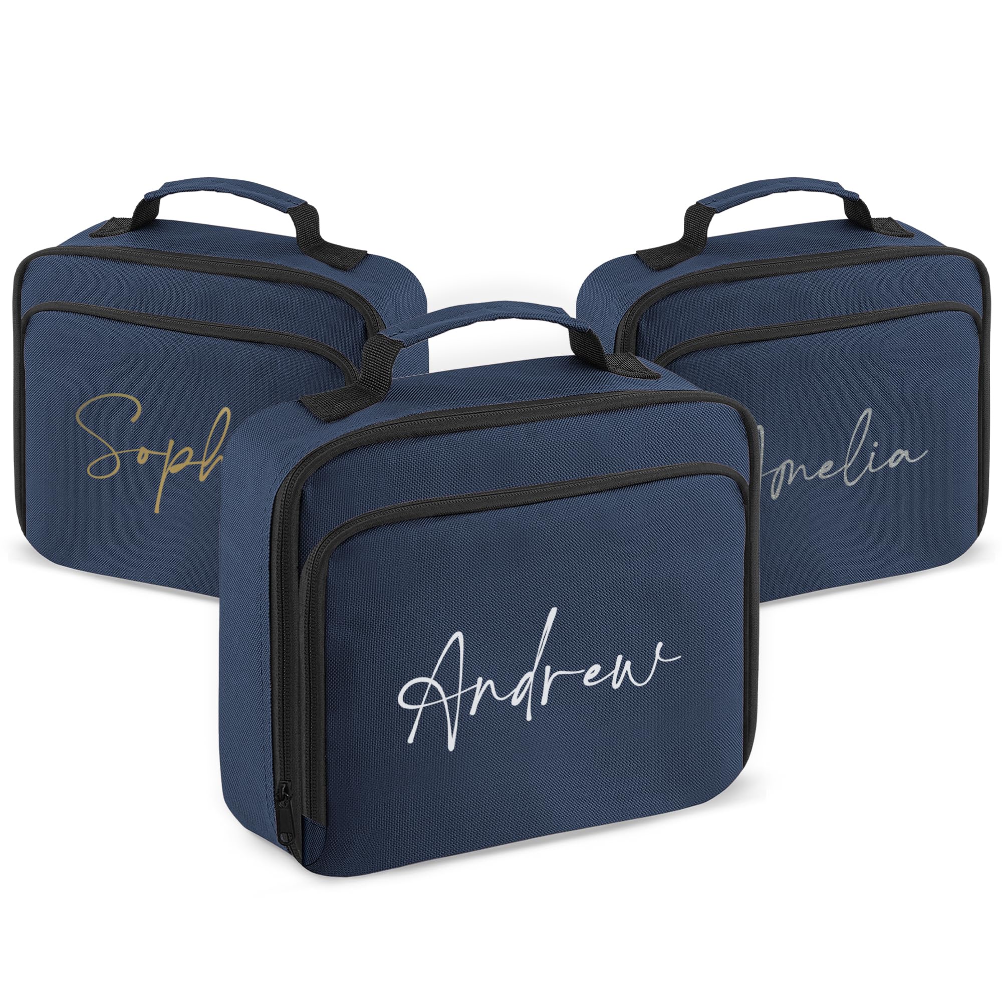 Personalised Name Lunch Box Bag Insulated Food Storage Lunch Bag for Kids School Boys Girls Adults Work Office Gym Sports Training Travel Picnic Meal Prep Compact Reusable Lunch Tote w Zipped Pocket