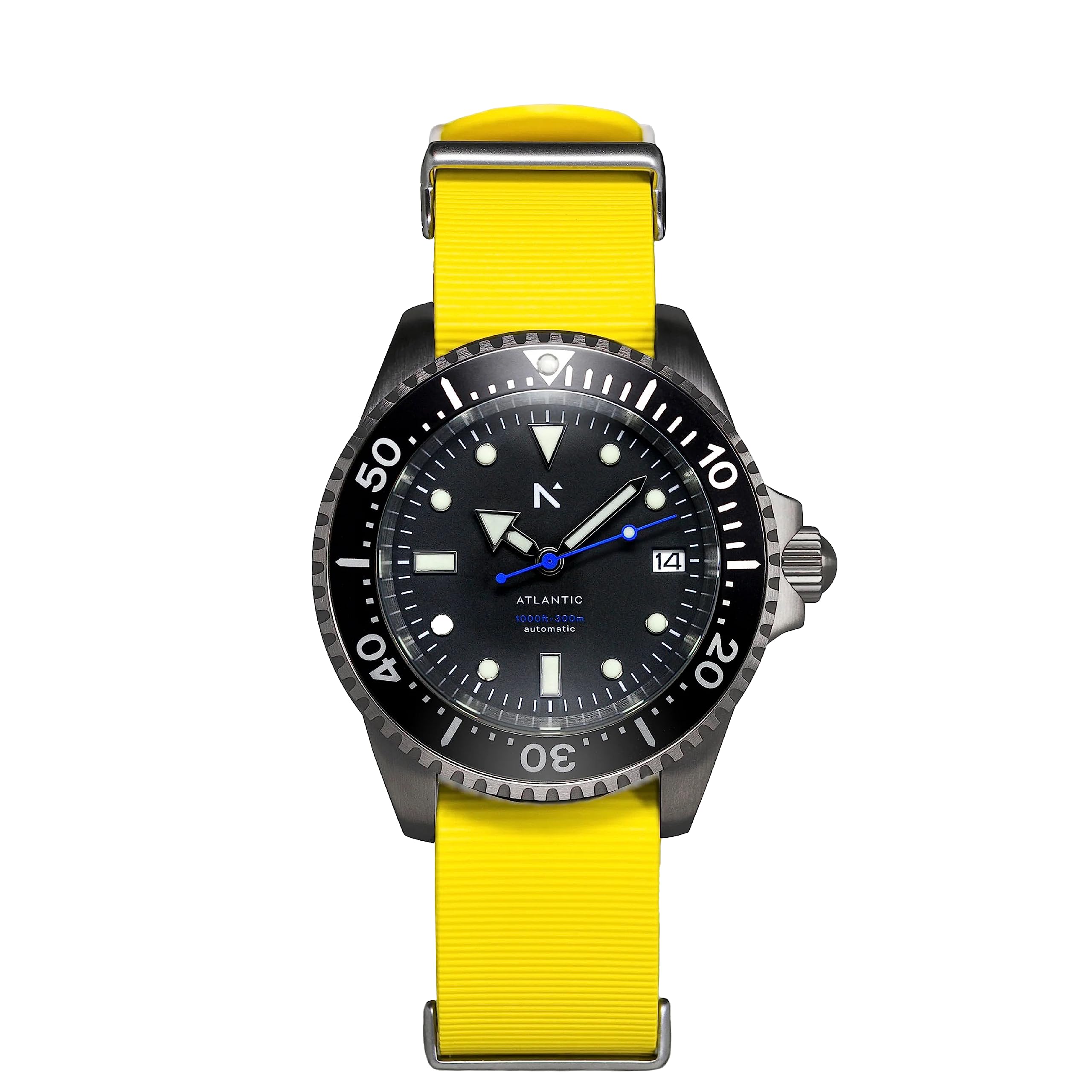 Rotate NorthMen’s Mechanical Diver Watch, Stainless Steel, Durable, Versatile and Waterproof, Protected by Sapphire Crystal, with Vegan Performance Strap (Atlantic)