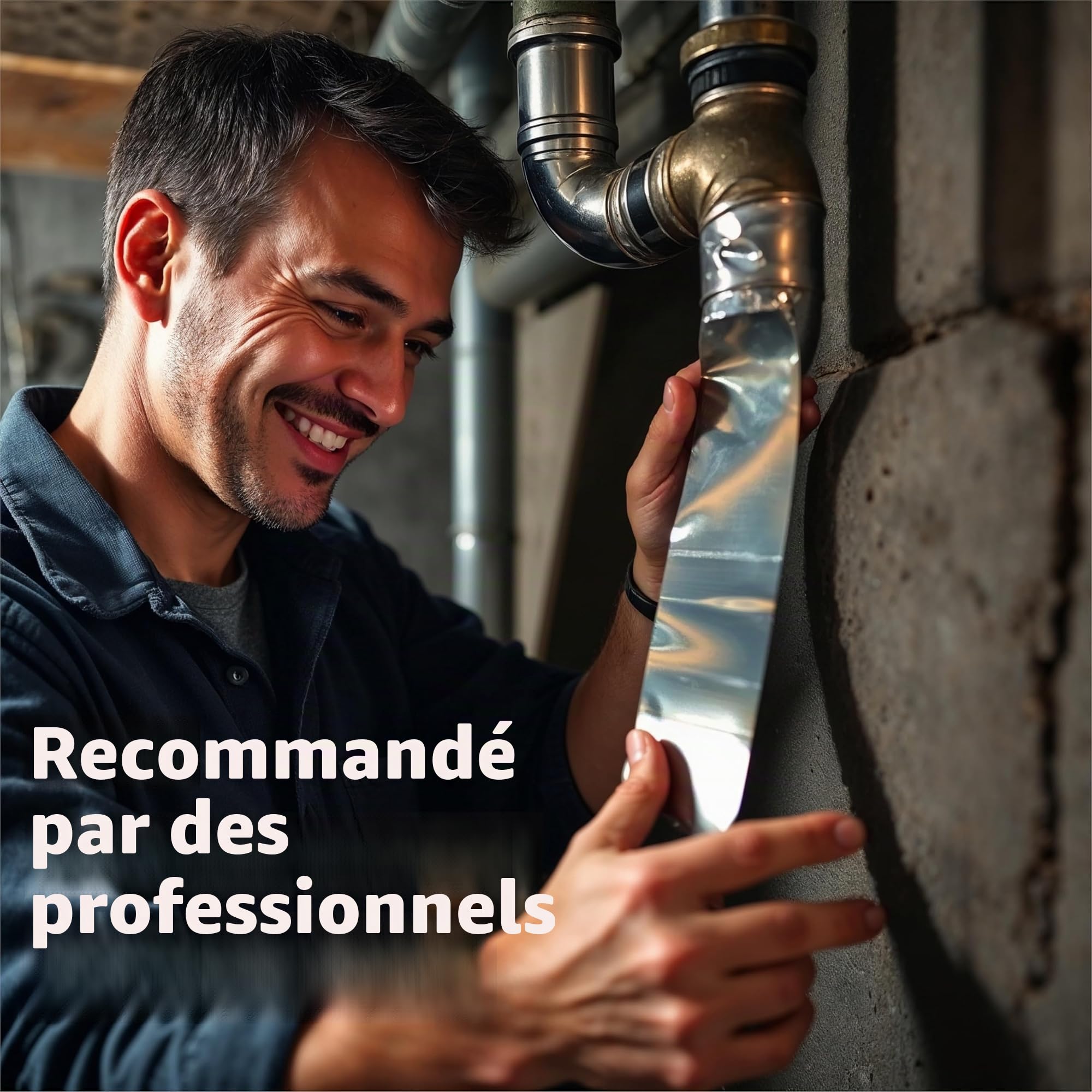 TK Gruppe Timo Klingler Ruban adhésif d'étanchéité en aluminium argenté 25 mètres comme ruban de réparation Ruban adhésif en aluminium résistant à la chaleur et ruban auto-adhésif en aluminium (1x)