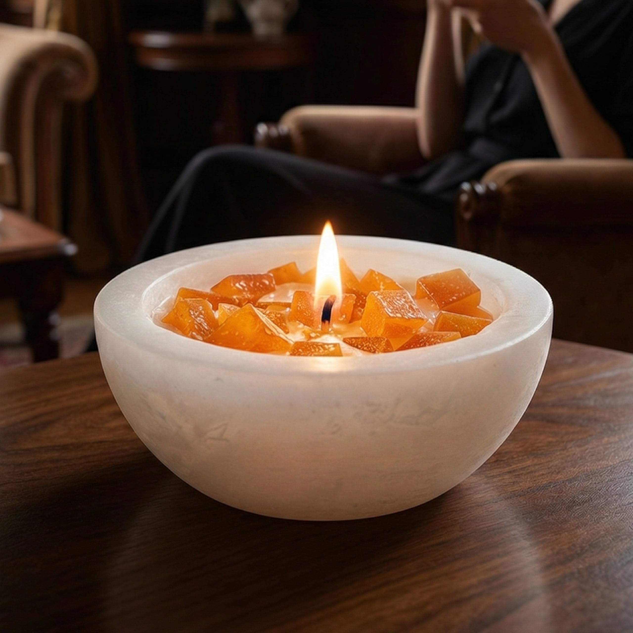 Mallina Mosaic Candles Sandalwood 350g | Luxury Scented Candles | Light Aromatherapy | Home Decor | Gift for Him & Her
