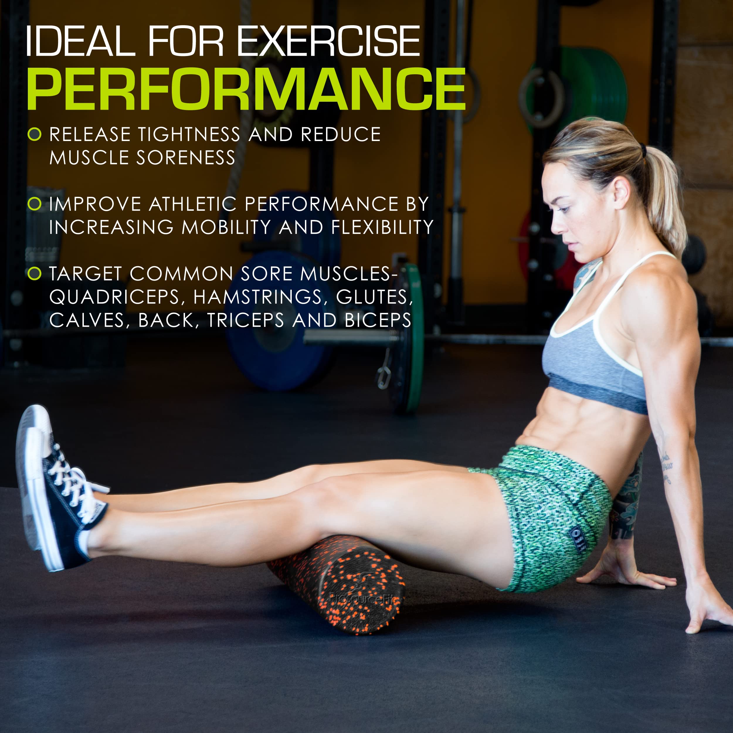 Yes4All – Rouleau D'exercice En Mousse EPP – Rouleau En Mousse Epp Rouleau En Mousse Haute Densite Extra Ferme Ideal Pour La Flexibilite Et Les Exercices 457 Cm Bleu Mouchete