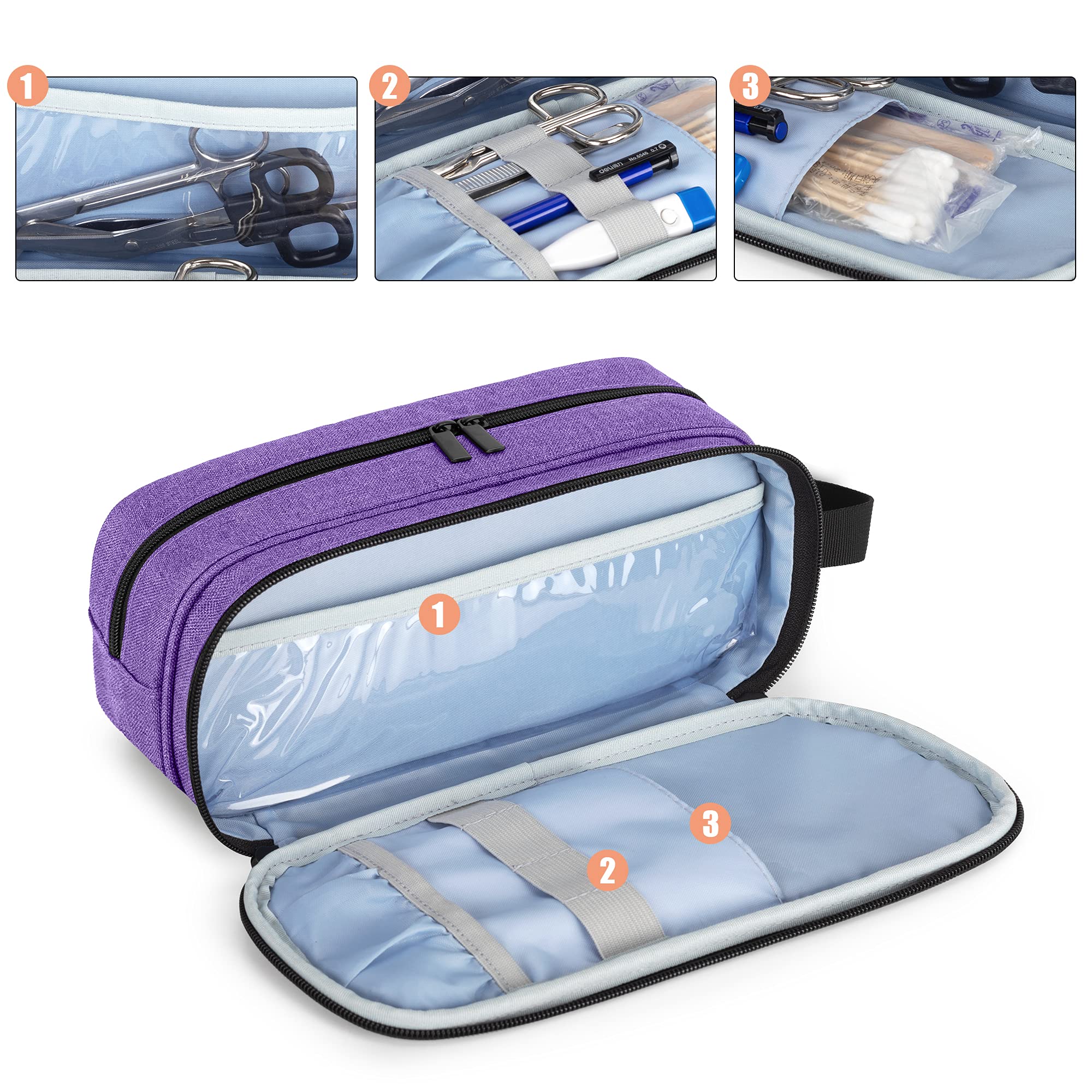 Trunab Stethoscope Carrying Case Compatible with 3M Littmann/MDF/ADC, Hold Two Stethoscopes or BP Cuffs - Image 4