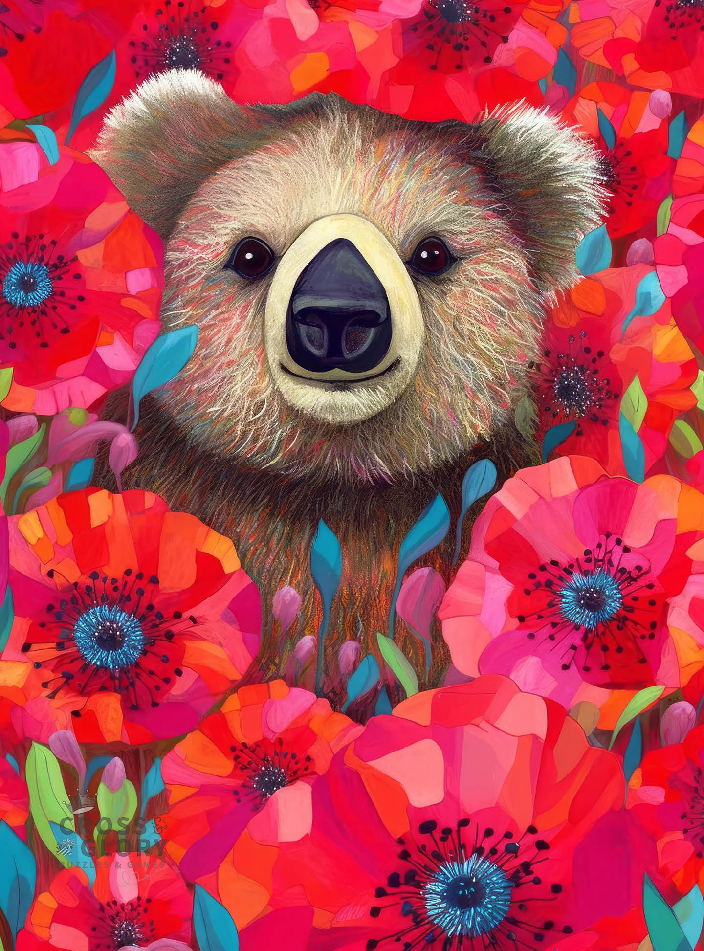 Cross & Glory - Vibrant - Koala's Poppy Paradise - 1000 Piece Jigsaw Puzzle for Adults | Modern Art Design | 20 x 27 Inches