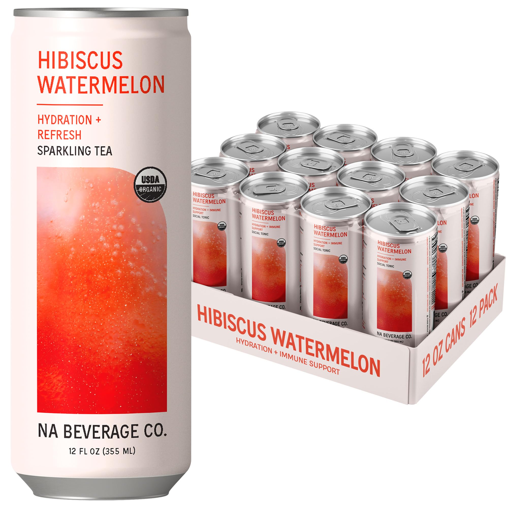 Amazon.com: NA Sparkling Tea, Hibiscus Watermelon, Functional